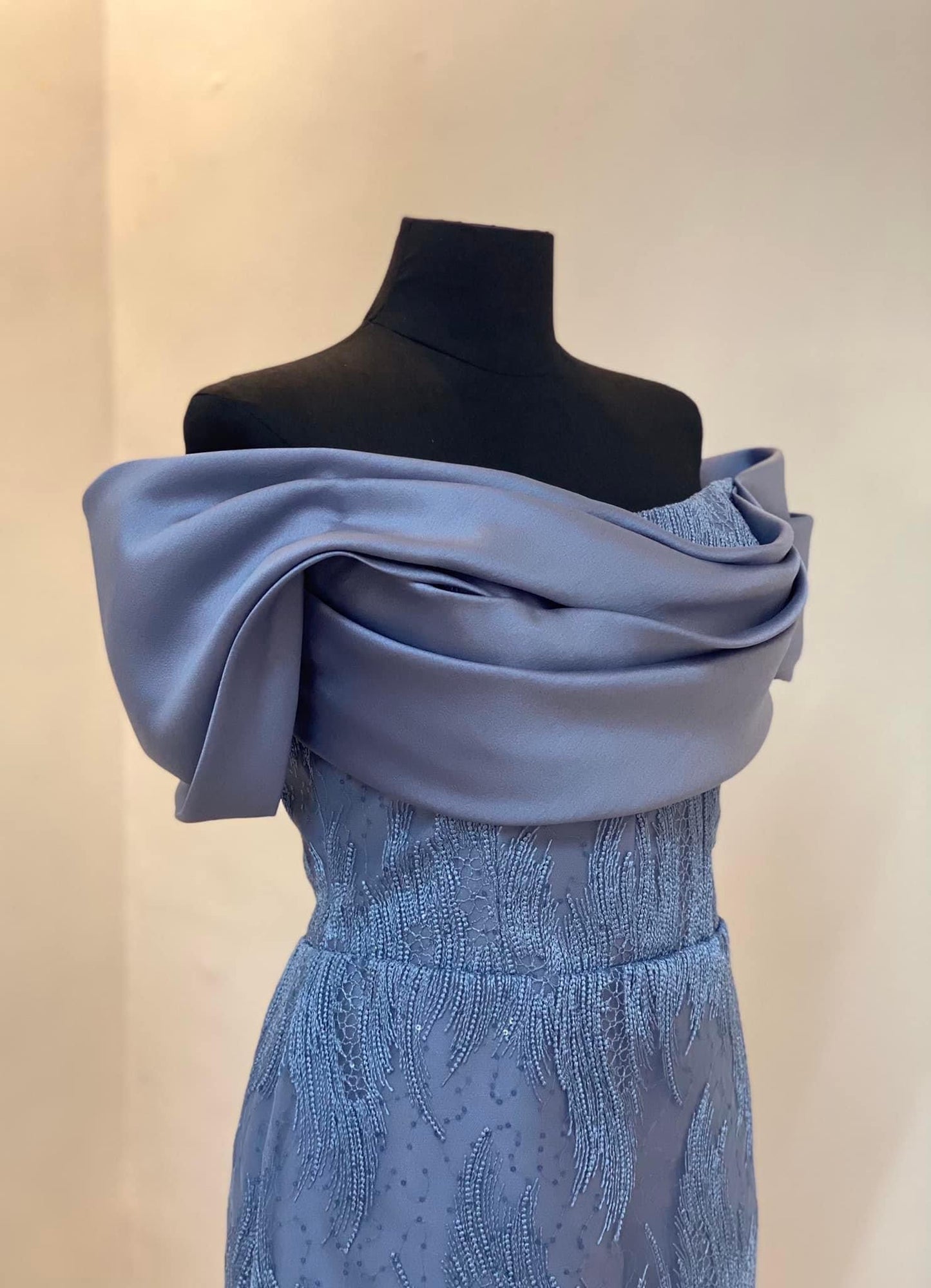 Jessica Beaded Lace with Drape