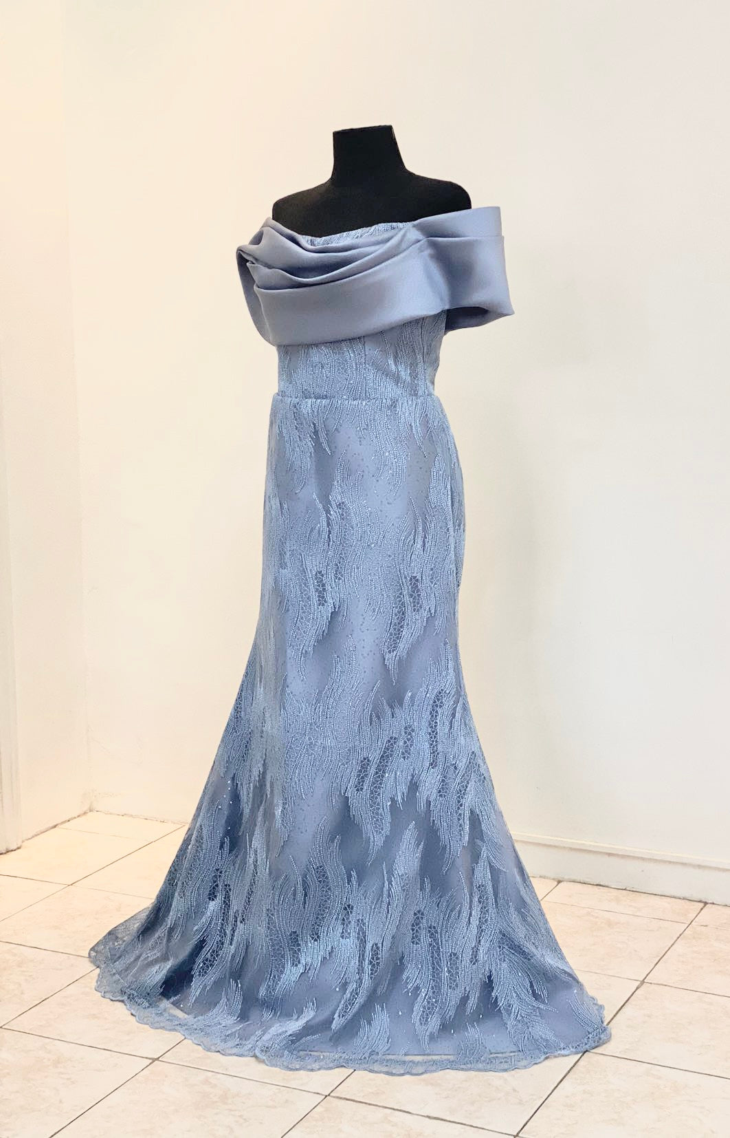 Jessica Beaded Lace with Drape