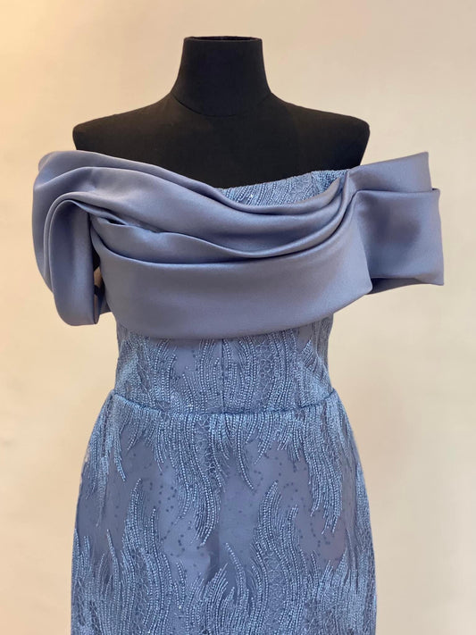 Jessica Beaded Lace with Drape