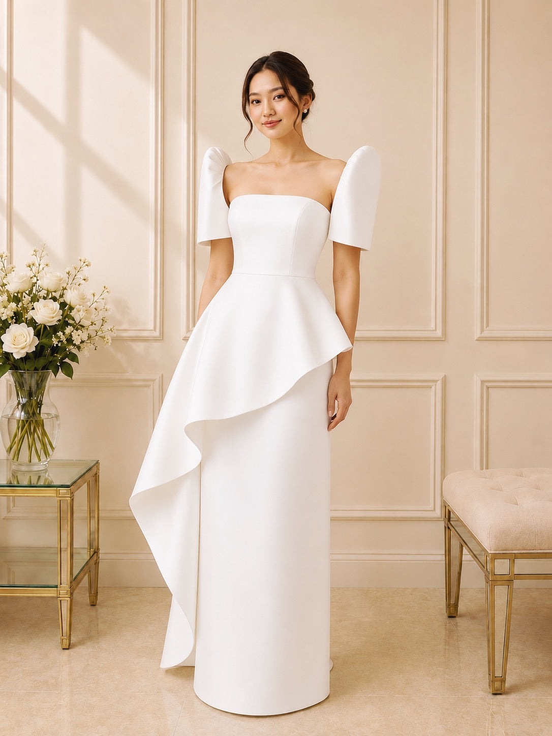 Custom Draped Filipiniana Wedding Dress